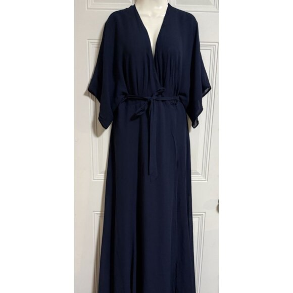 Reformation Maxi Wrap Dress SZ XL Evening Wedding Kimono Flowing Glam Whimsical - Picture 4 of 13